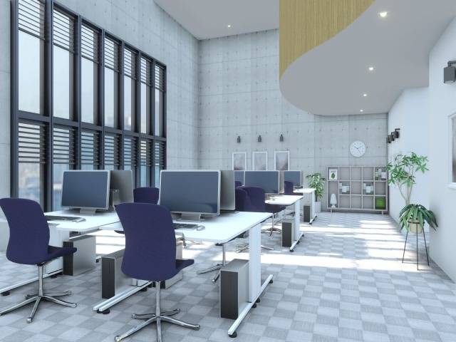 壁一面を収納にして収納力アップ「壁面収納」で執務スペースを広く確保する